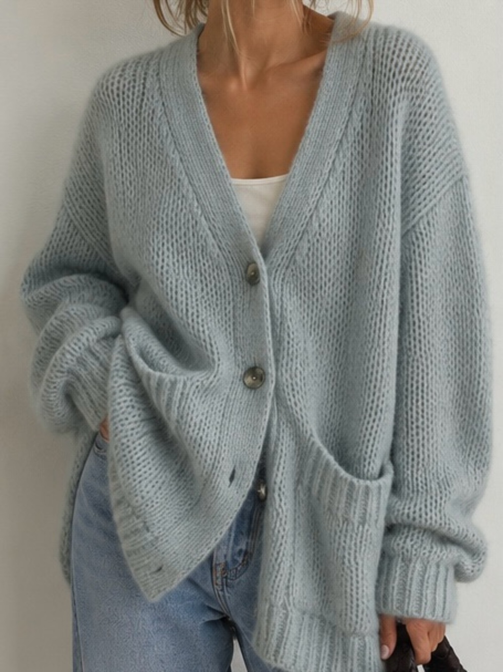 H&M Oversized Light Wool Blend Cardigan